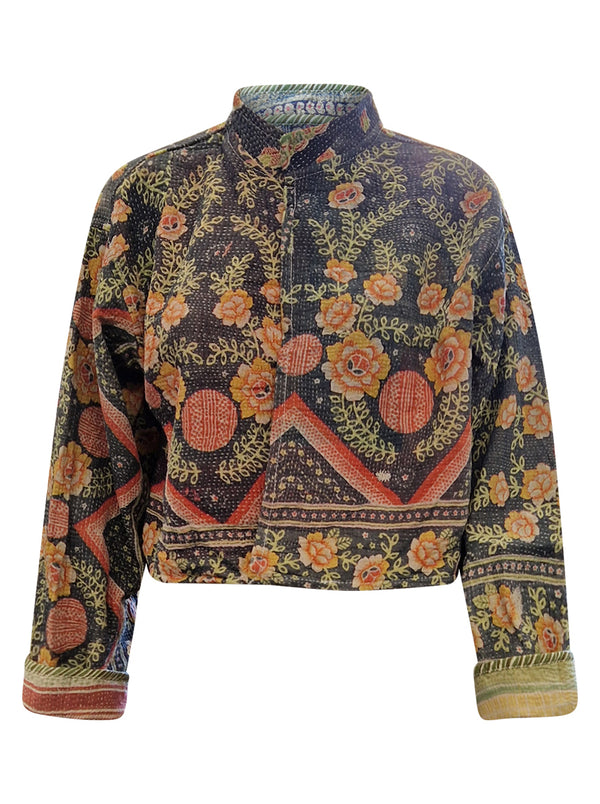 kantha vintage crop jacket chitra