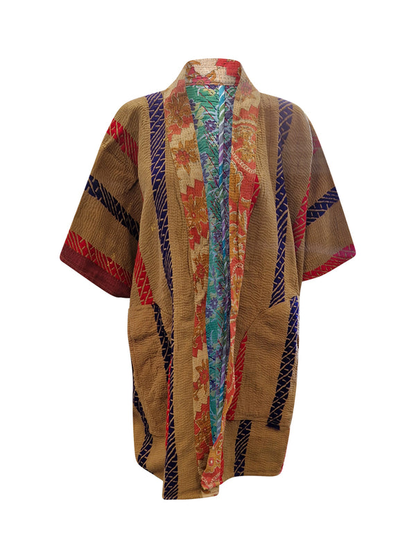 kantha reversible long poncho siya