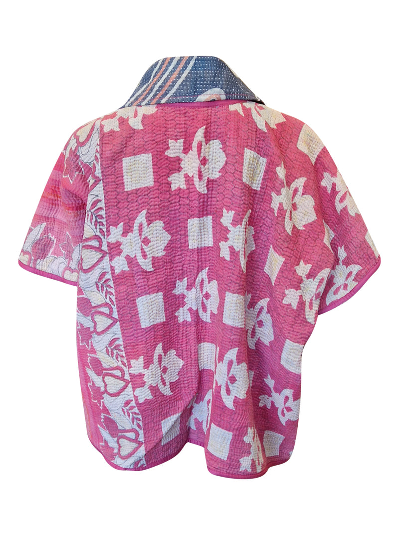 kantha reversible short poncho ankita