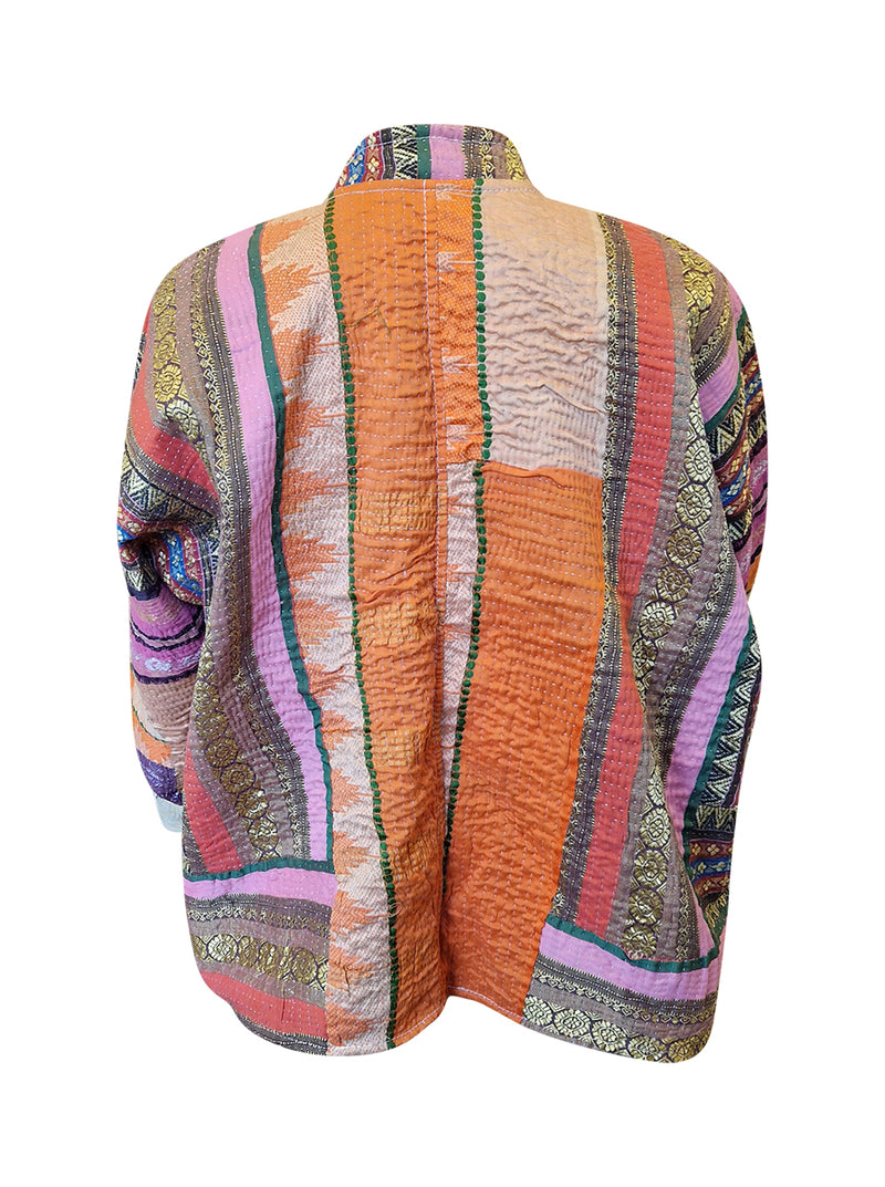 kantha reversible collar vest-zari collection-ayra