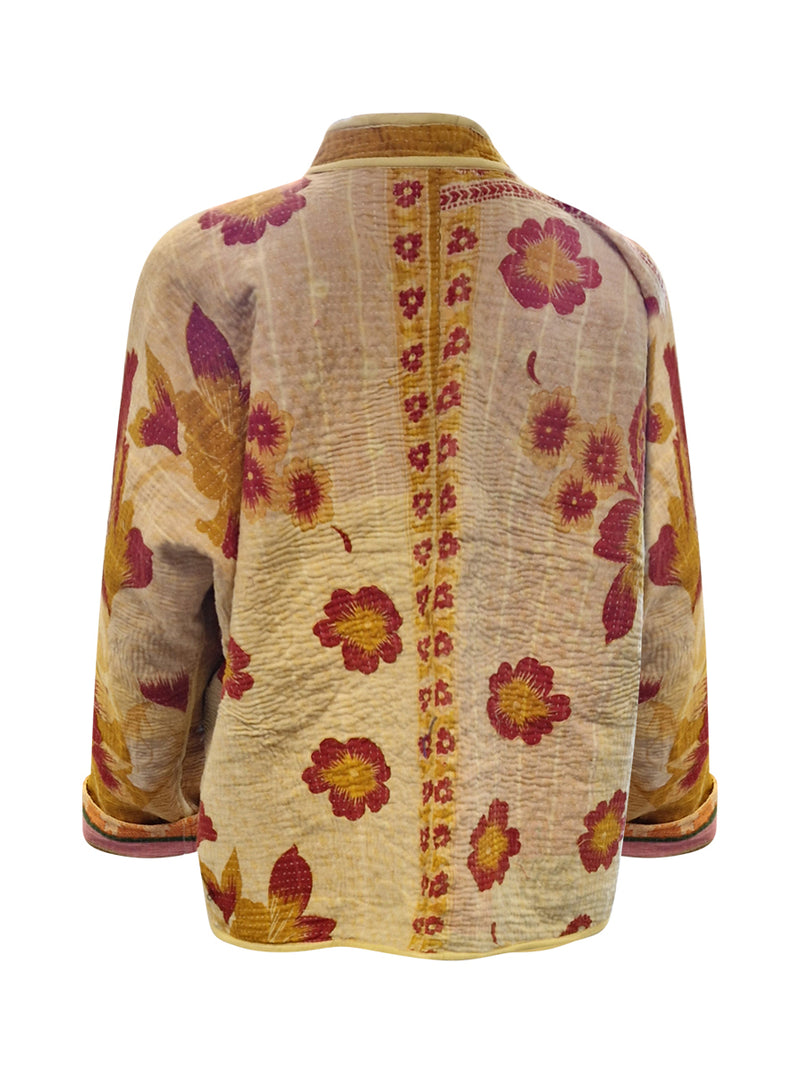 kantha reversible collar vest-zari collection-kyra