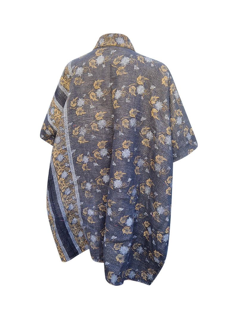 kantha reversible long poncho anya