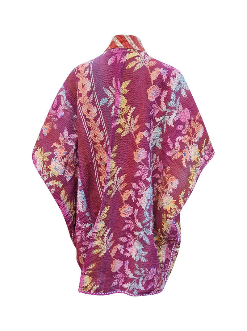 kantha reversible long poncho madhu