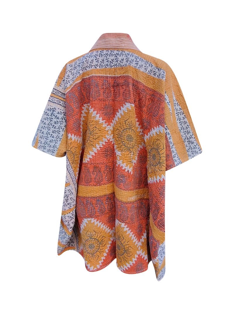 kantha reversible long poncho kriya