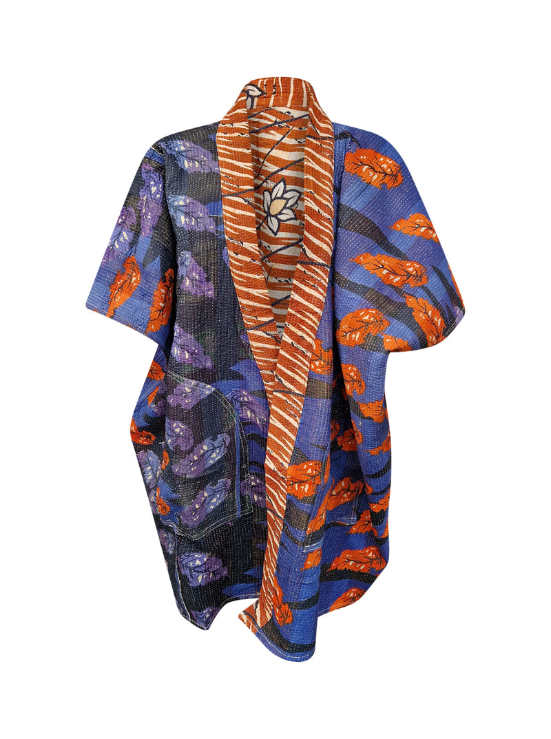 kantha reversible long poncho kriya piya