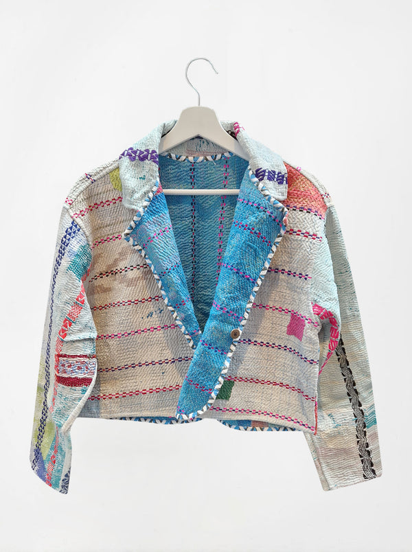 kantha vintage crop jacket suchi (sonar)