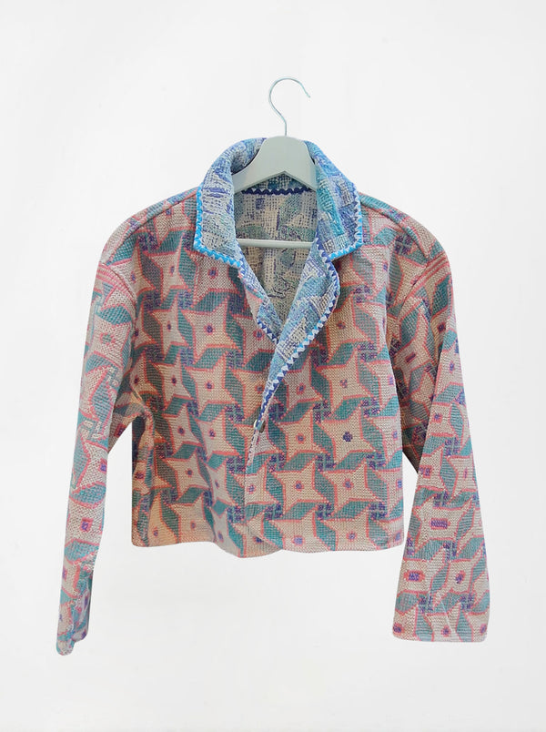 kantha vintage crop jacket koyal (sonar)