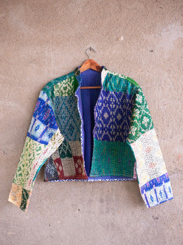 kantha vintage silk crop jacket ekam (anant)