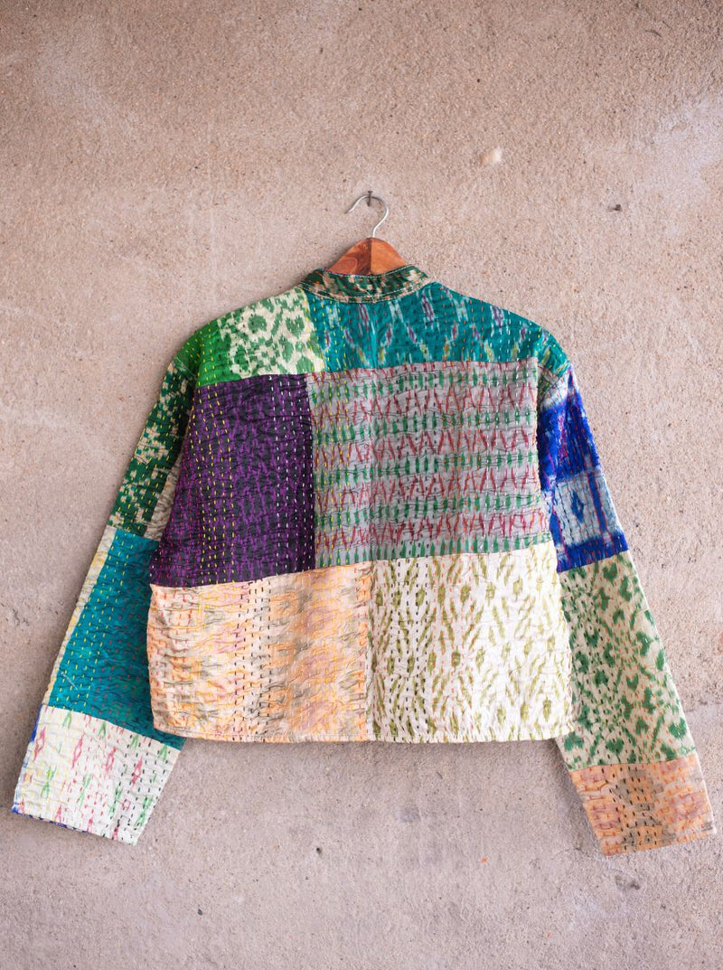 kantha vintage silk crop jacket ekam (anant)