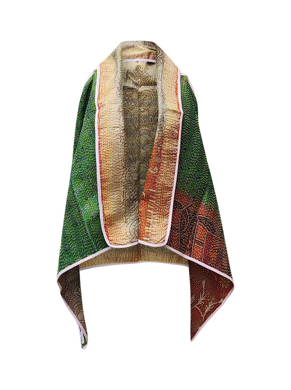 kantha vintage silk cape falak