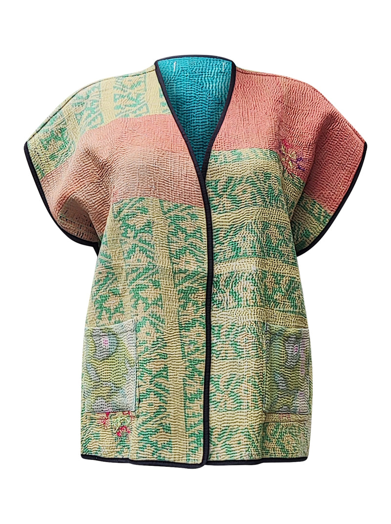 kantha reversible vest yogmaya