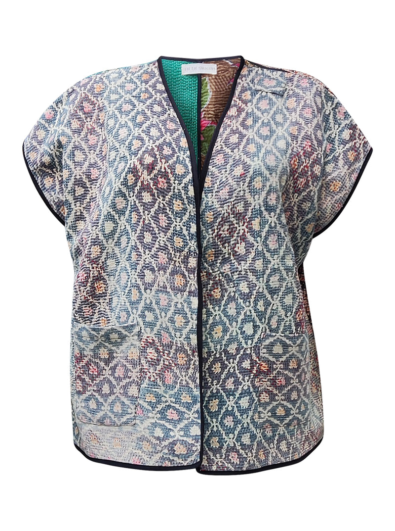 kantha reversible vest neela