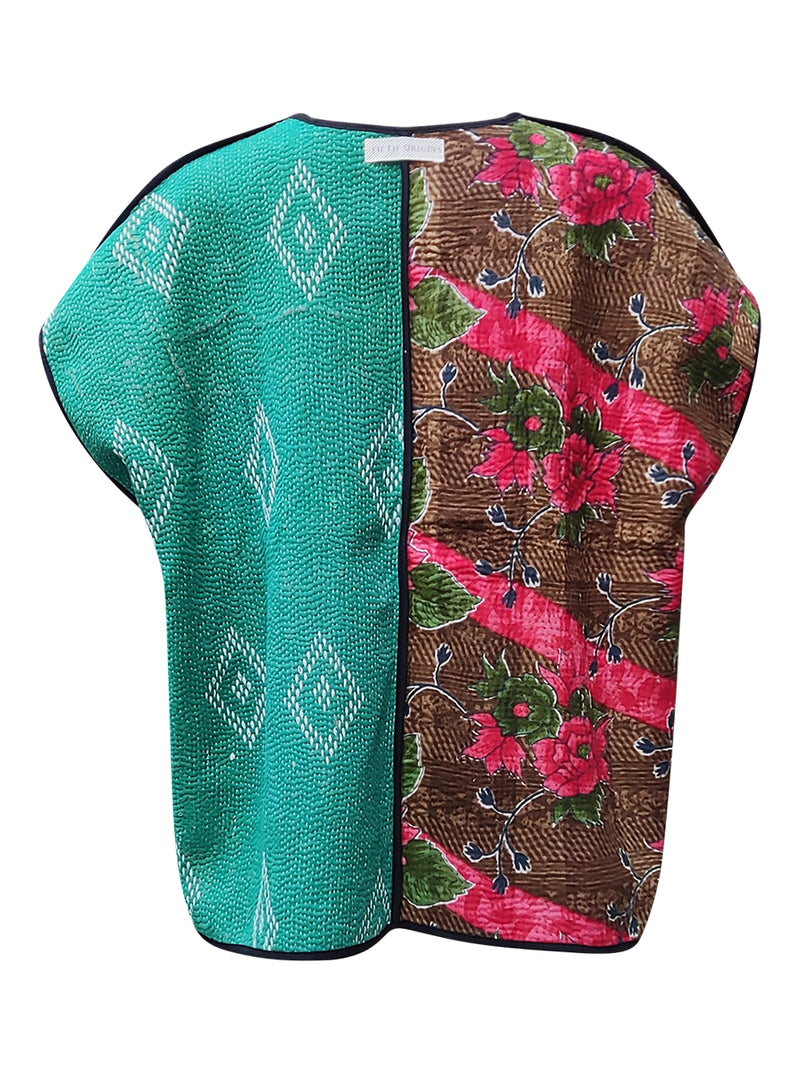 kantha reversible vest neela