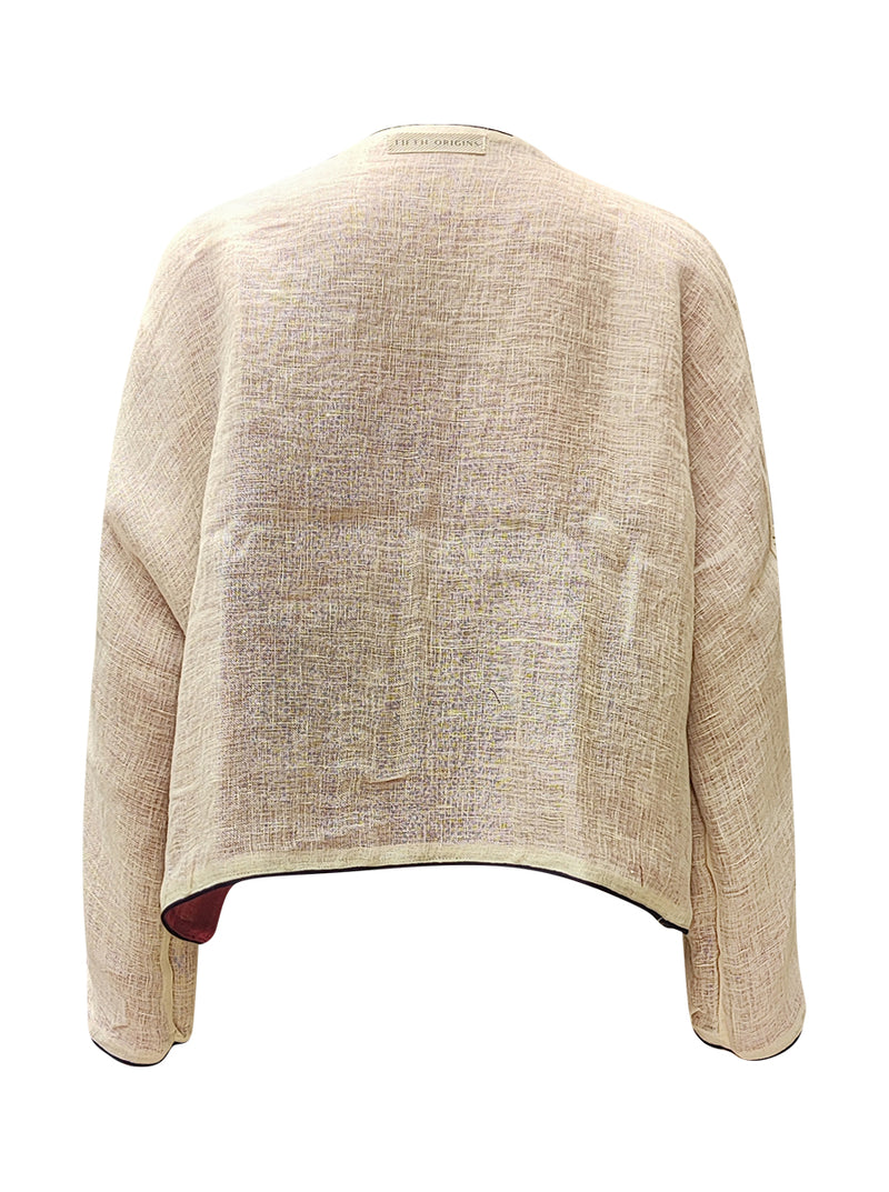 linen jacket pink cream  - zero waste edition