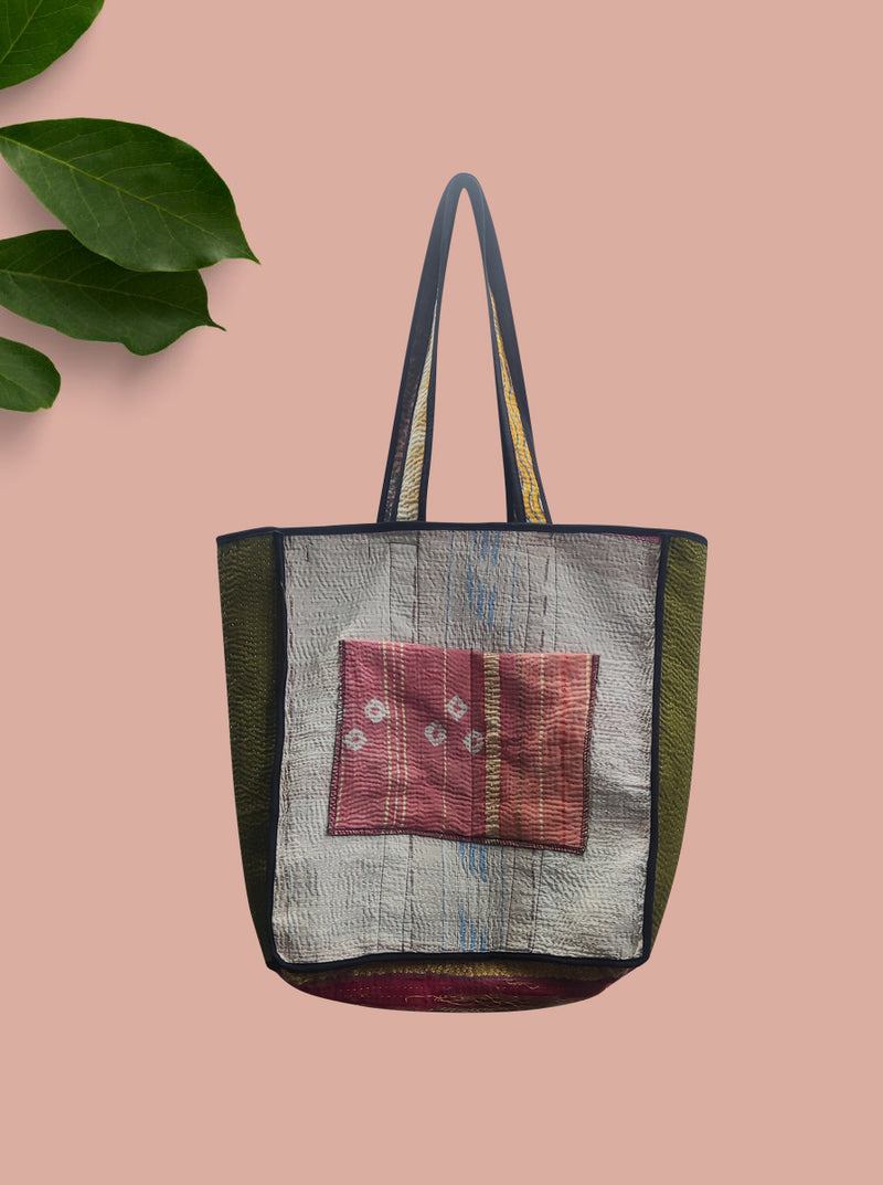 kantha vintage tote bag siva