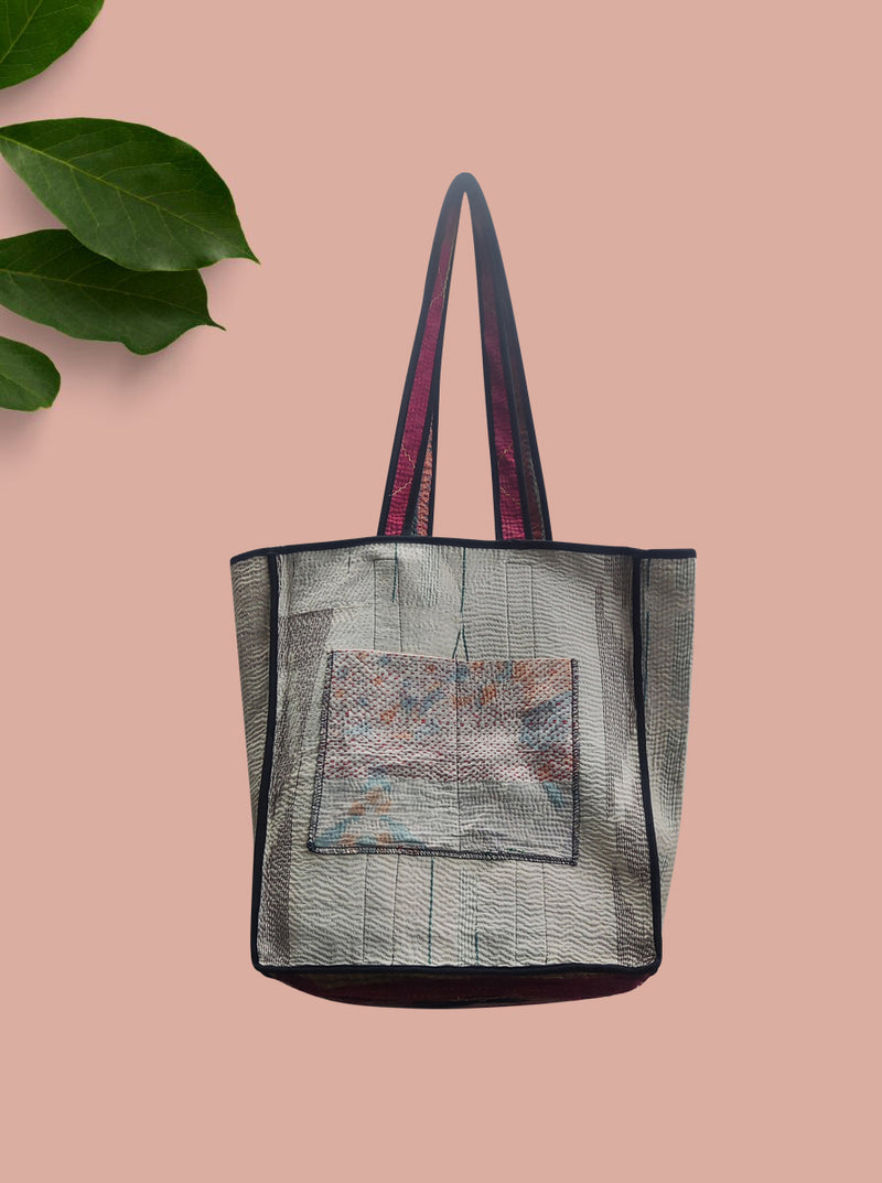 kantha vintage tote bag jiva