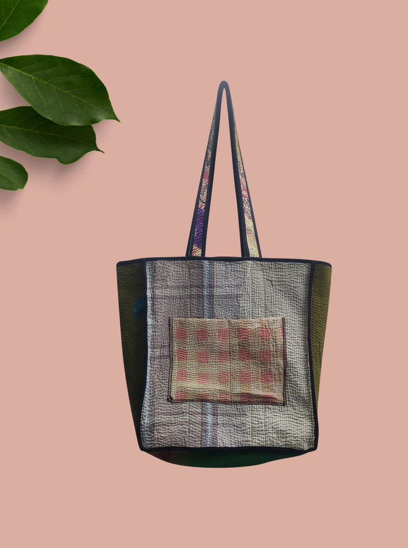 kantha vintage tote bag fida