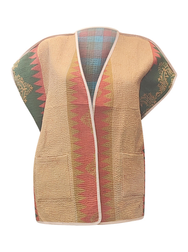 kantha reversible vest no waste sale aadhya