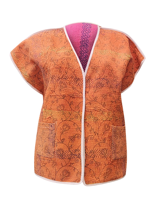 kantha reversible vest no waste sale navya