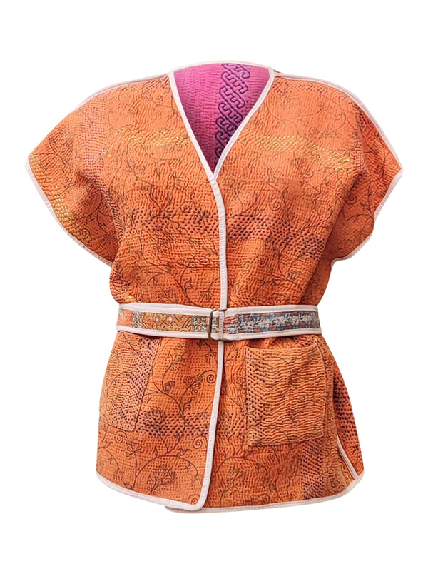 kantha reversible vest no waste sale navya