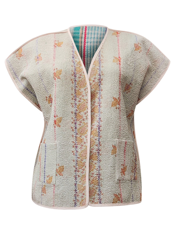 kantha reversible vest no waste sale saanvi