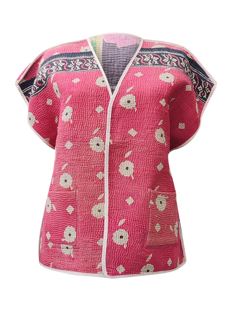 kantha reversible vest no waste sale meera