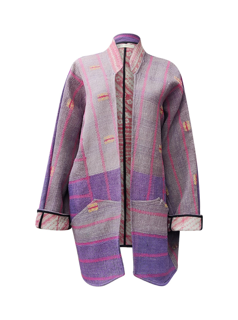 kantha vintage long jacket satvika