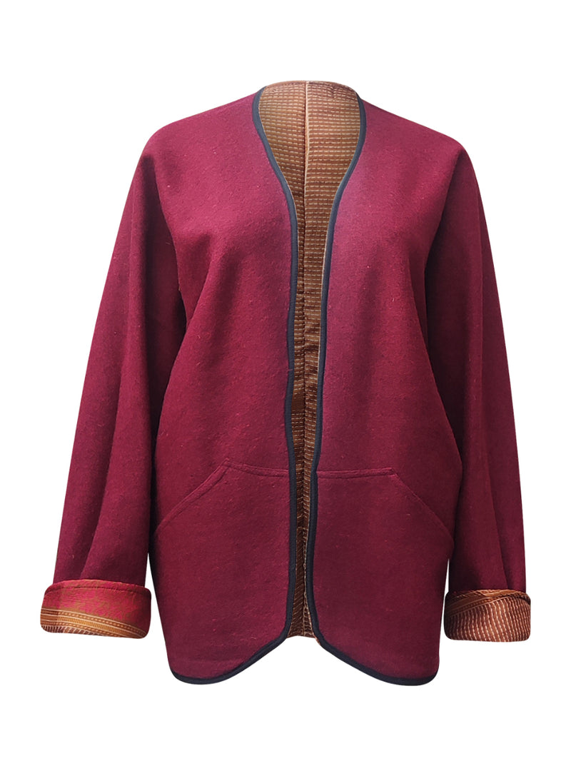 ReSaree felt jacket laali