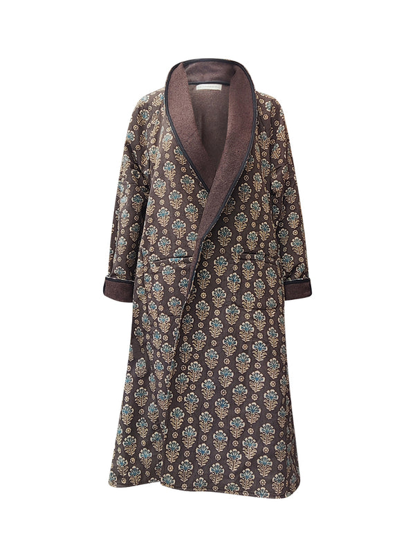 reversible recycled wool coat brown