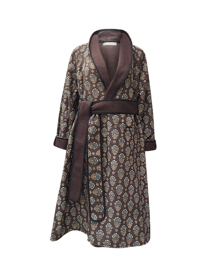 reversible recycled wool coat brown