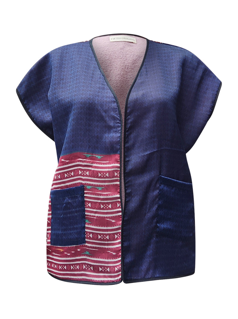 kantha reversible vest resaree felt maya