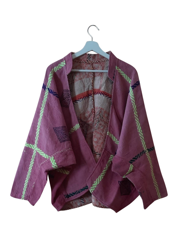 kantha vintage short jacket bhaavi (sonar)