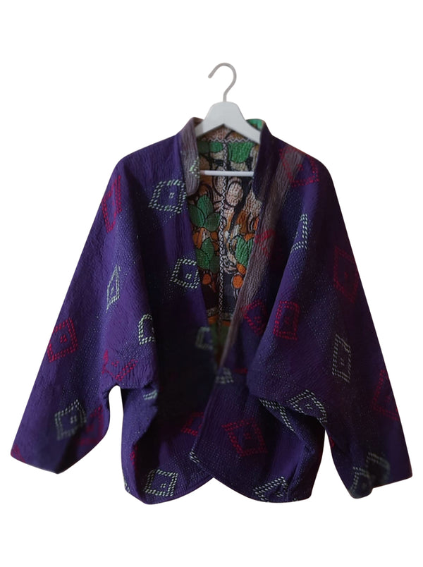 kantha vintage short jacket radha (sonar)